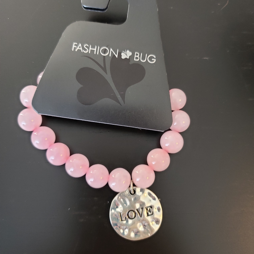 3/$20 Pink Stone Love Bracelet Fashion Bug